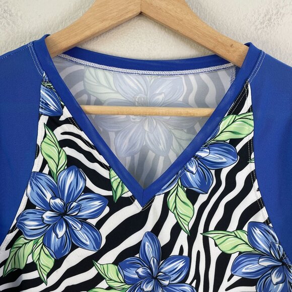 Tail Womens Large Activewear Sinatra Top Zebra Daylily Tennis Shirt Long Sleeve - Picture 9 of 11